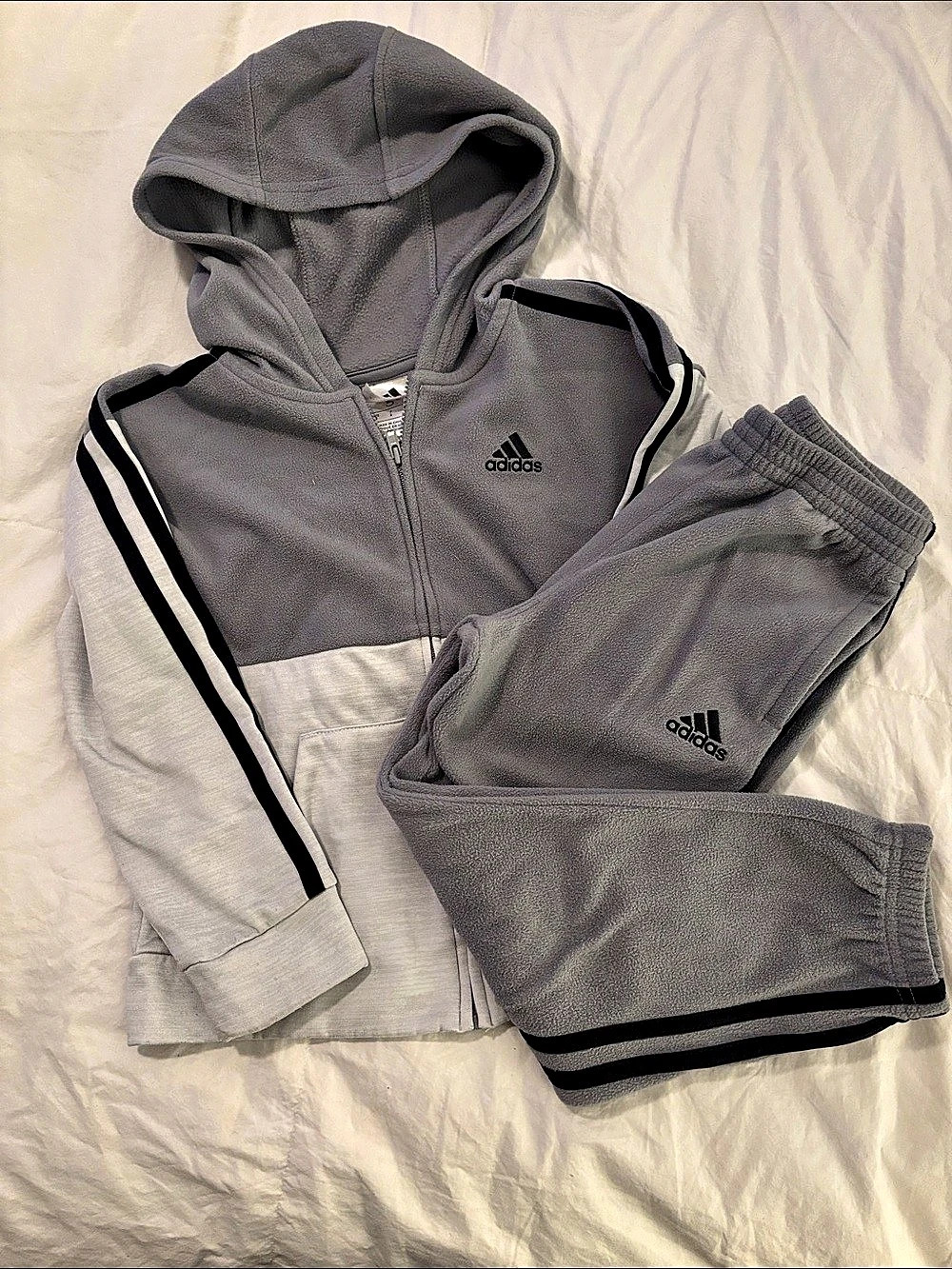 adidas Kids Essentials Fleece Full-Zip Hoodie and Jogger Track Set Hoodie Jogger
